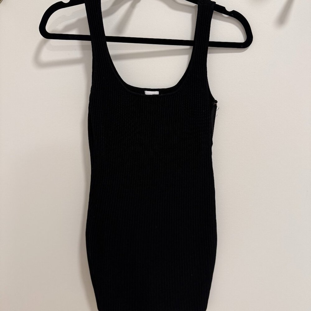 Princess Polly Gracie Ribbed Knit Mini Dress – Black (XS/S)